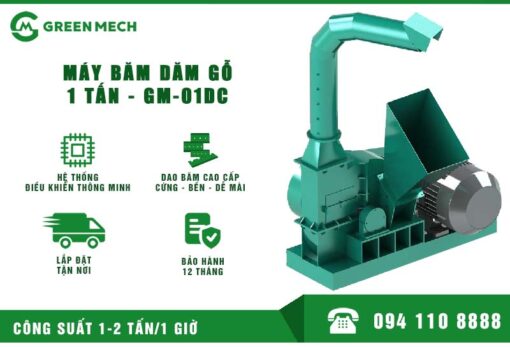 Máy băm dăm gỗ 1 tấn