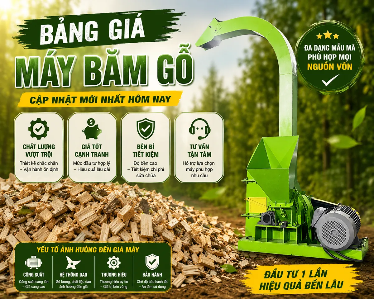 Cần tìm hiểu giá máy băm gỗ hiện nay để lựa chọn đầu tư máy phù hợp