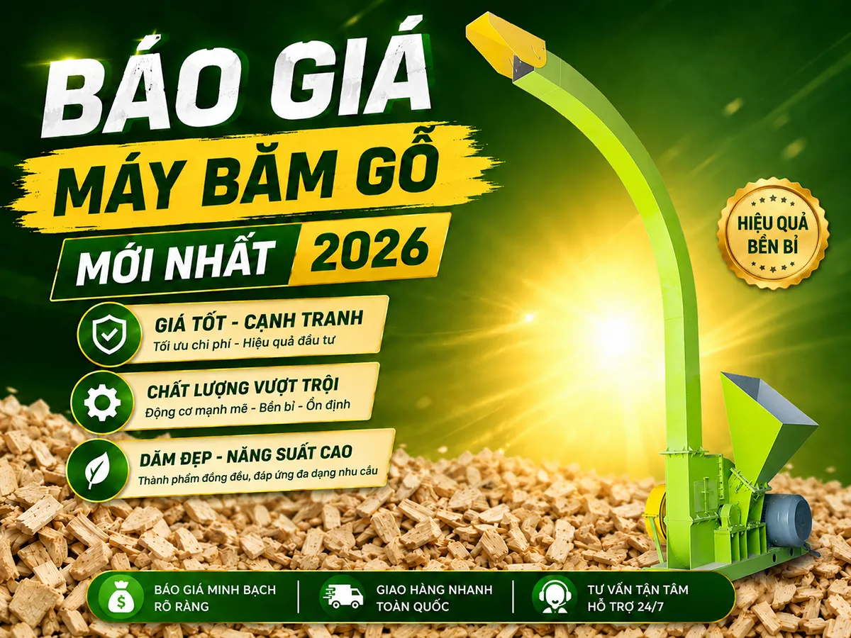 Báo giá máy băm gỗ mới nhất từ GREEN MECH sẽ giúp khách hàng có thêm nhiều thông tin để lựa chọn sản phẩm phù hợp