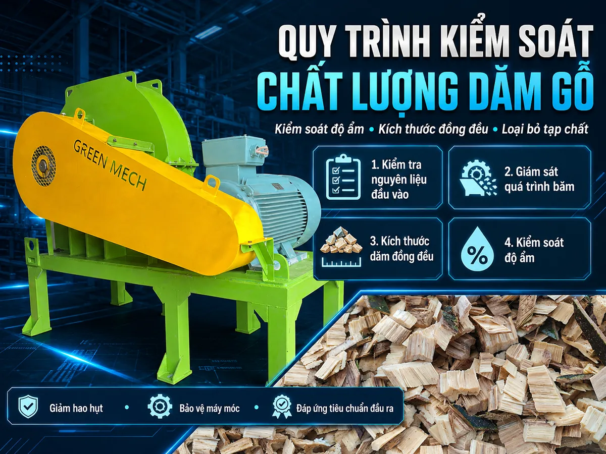 Một quy trình kiểm soát chất lượng dăm gỗ toàn diện và chính xác là nền tảng giúp doanh nghiệp phát triển bền vững