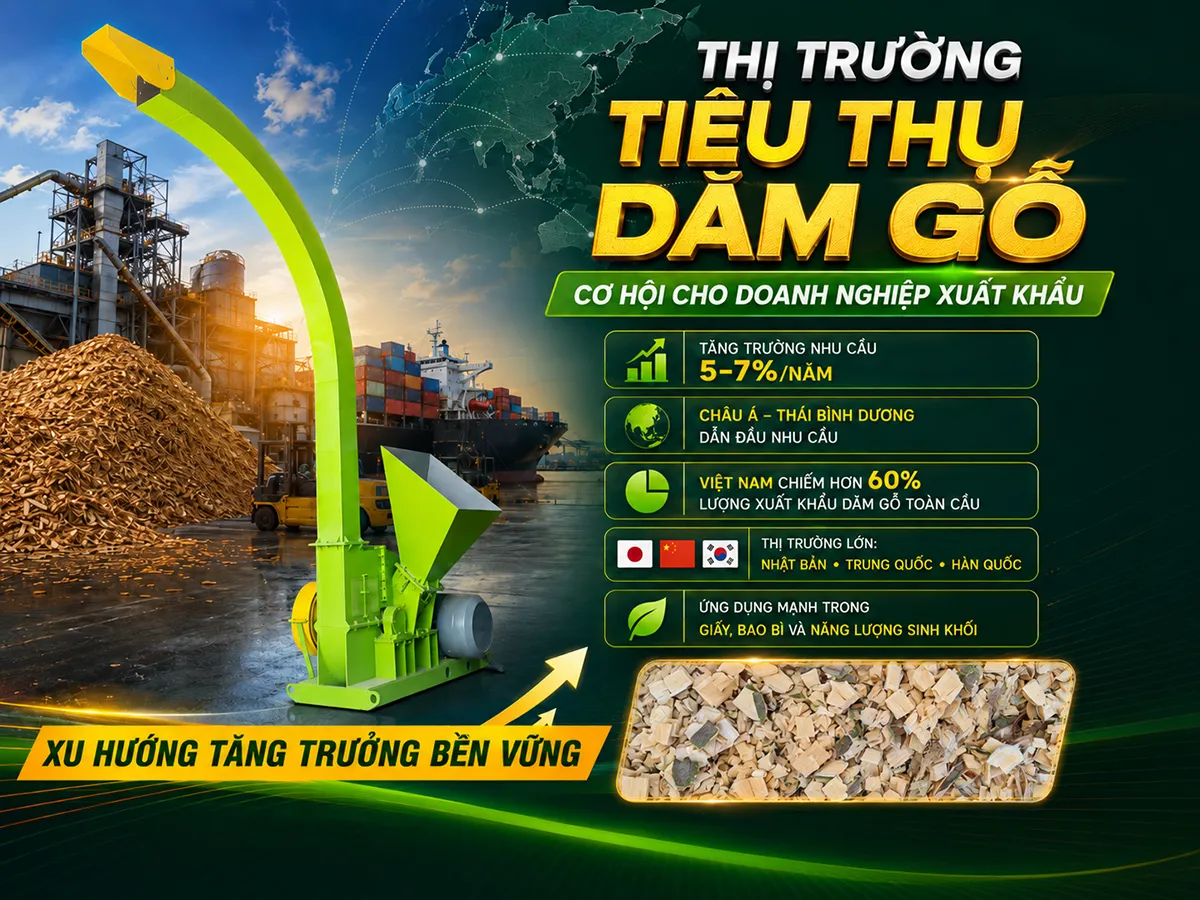 Nhu cầu thị trường tiêu thụ dăm gỗ hiện nay là cơ hội cho các doanh nghiệp chế biến gỗ