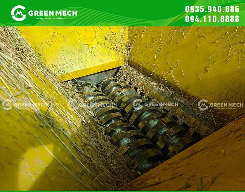Trục nghiền đôi khỏe, kéo rơm mượt – nghiền êm, đều sợi