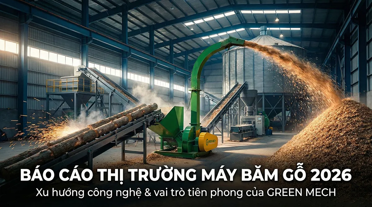 Báo cáo thị trường máy băm gỗ 2026 cho thấy xu hướng chuyển dịch mạnh mẽ sang thiết bị tự động hóa, tiết kiệm năng lượng và thân thiện môi trường