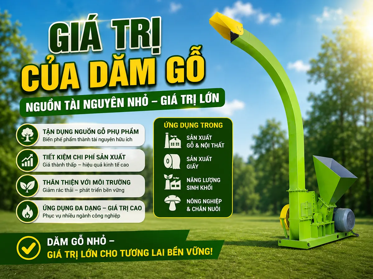 Giá trị của dăm gỗ không chỉ nằm ở sản phẩm tạo ra mà còn ở khả năng tận dụng tối đa tài nguyên gỗ.