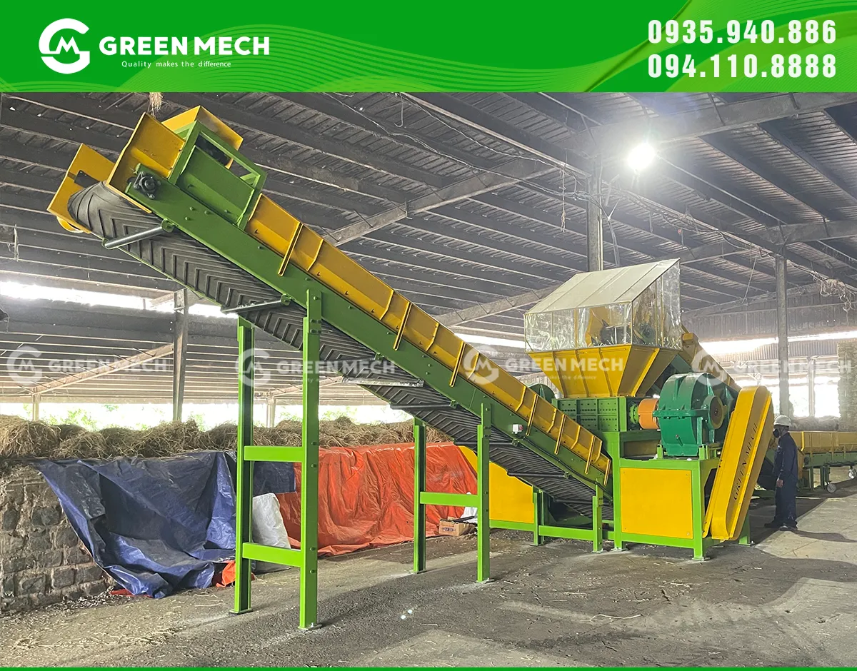 GREEN MECH cung cấp máy nghiền 2 trục đến Lâm Đồng, phục vụ xử lý rơm làm thức ăn cho bò sữa.